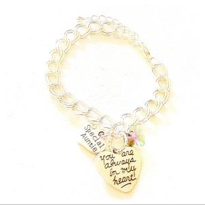Personalized Special Auntie Silver Chain Bracelet